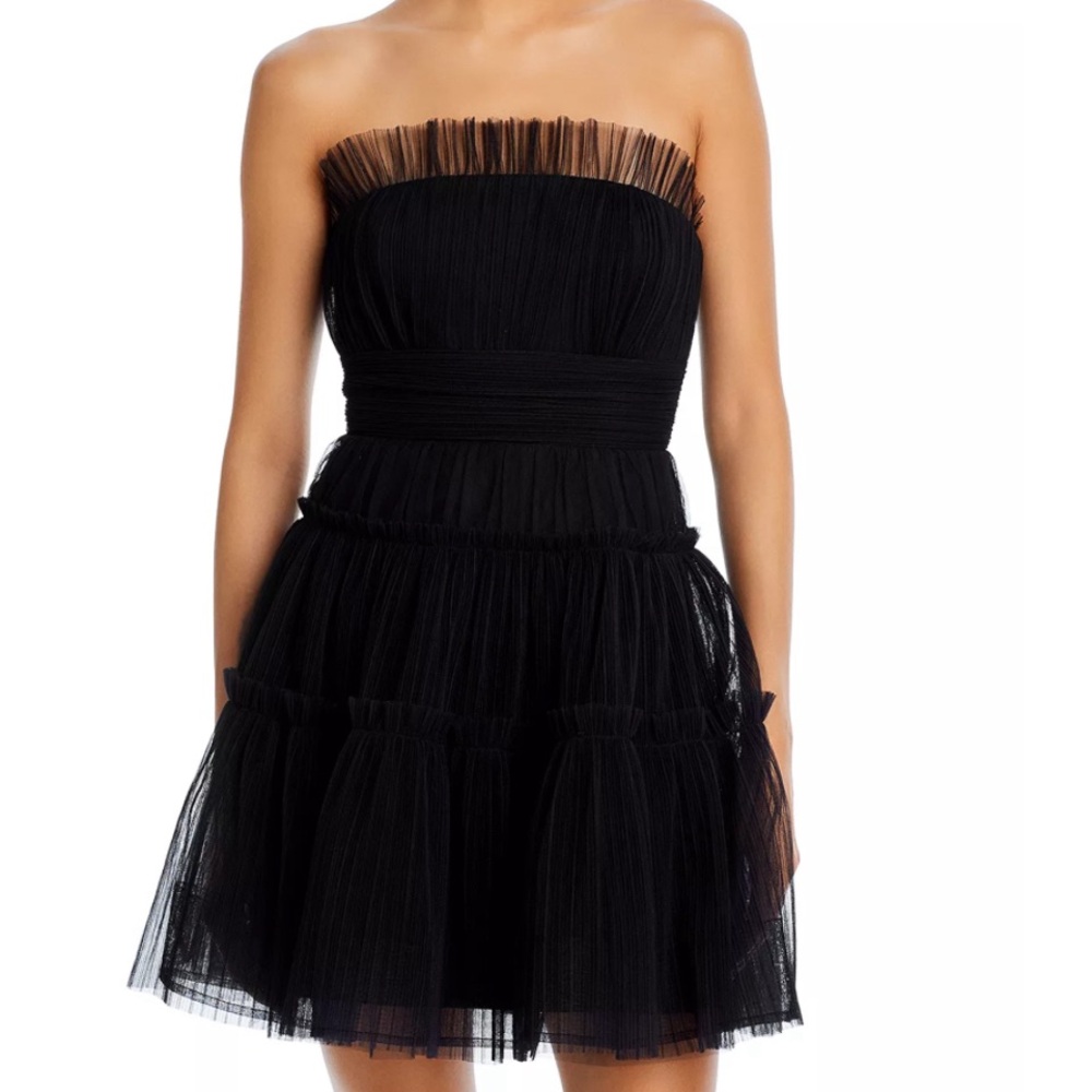 Strapless Tiered Tulle Mini Dress, Sz Large / NWT